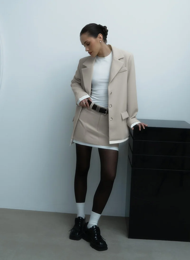 Lichi Single-breasted jacket with contrasting inserts