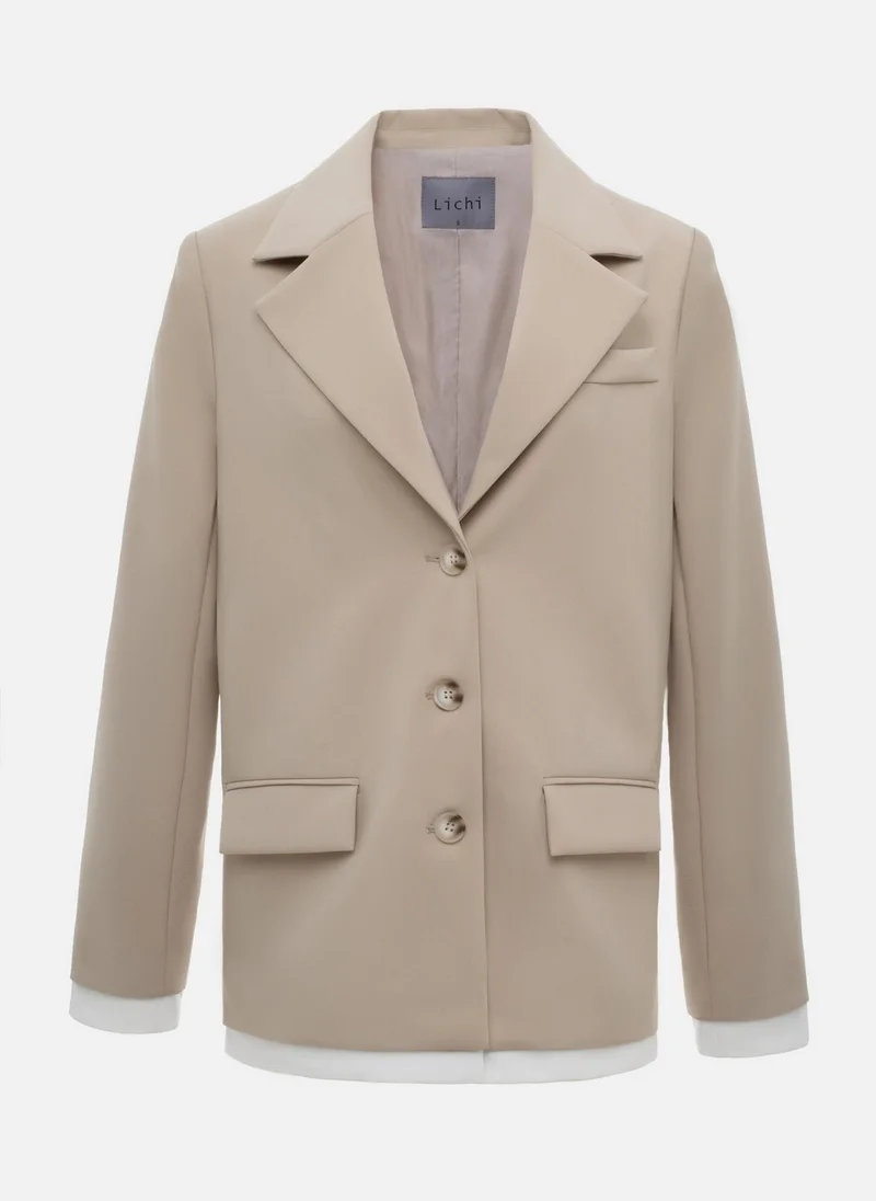 Lichi Single-breasted jacket with contrasting inserts