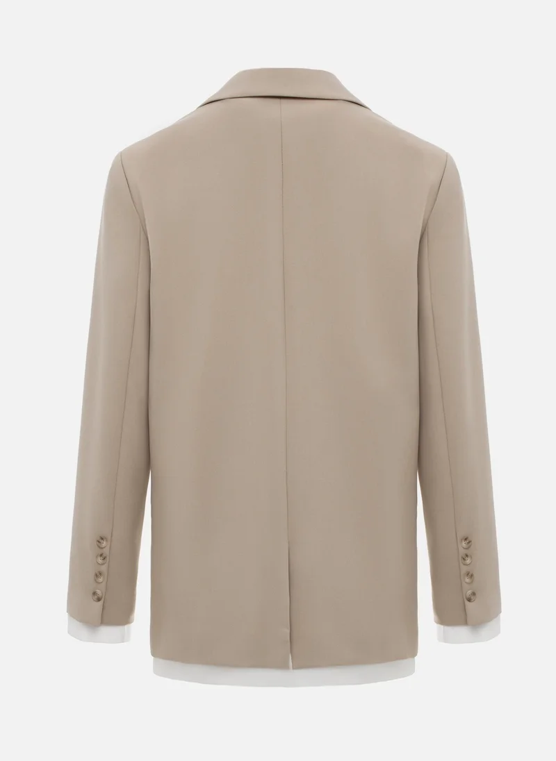 Lichi Single-breasted jacket with contrasting inserts