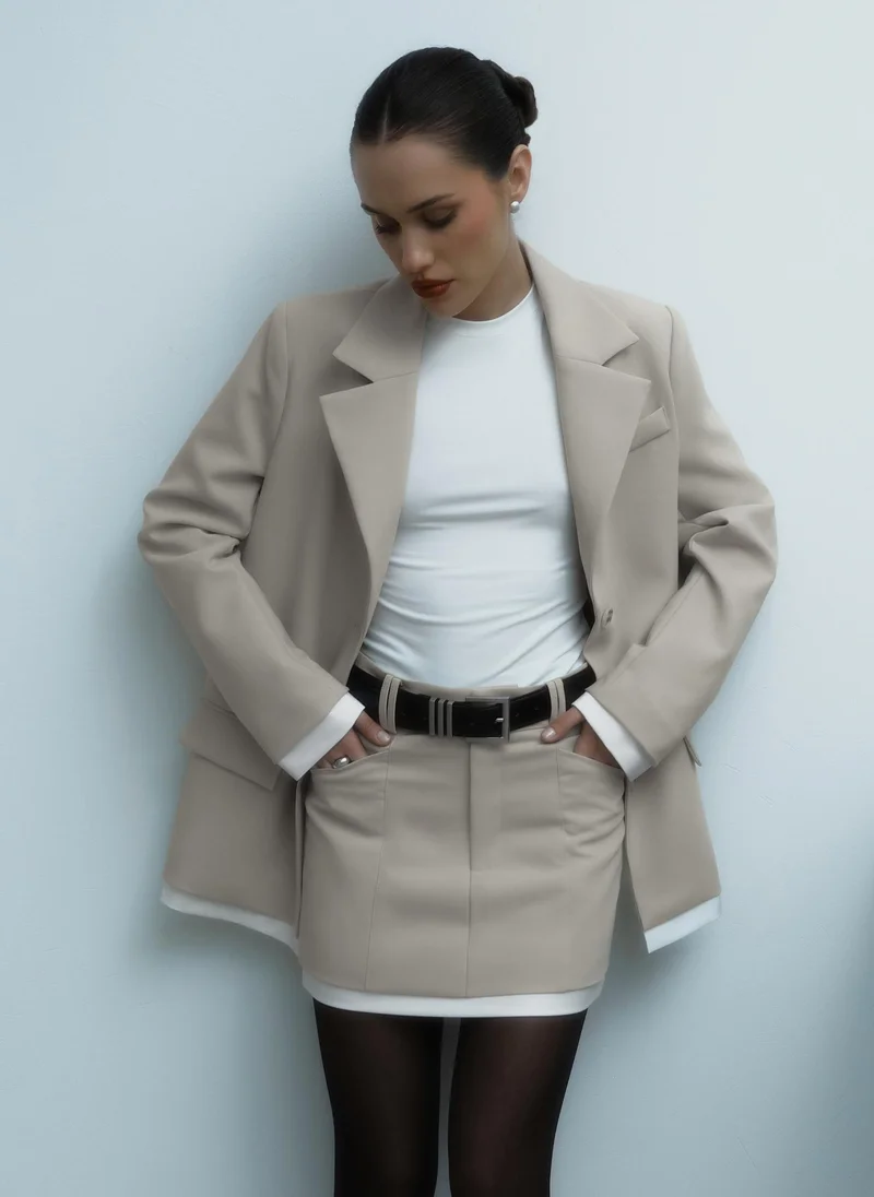 Lichi Single-breasted jacket with contrasting inserts