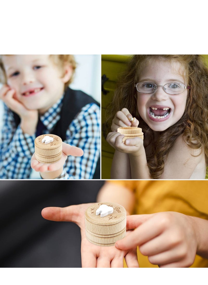 Excefore - Wooden Tooth Fairy Box,Adorable Keepsake Storage for Boys and Girls Cute Lost Tooth Holder Toddler Teeth Case (1 Piece) - Image 1