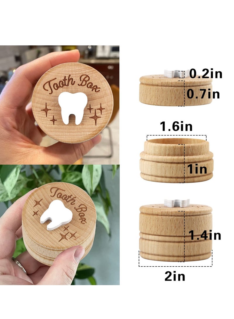 Excefore - Wooden Tooth Fairy Box,Adorable Keepsake Storage for Boys and Girls Cute Lost Tooth Holder Toddler Teeth Case (1 Piece) - Image 1