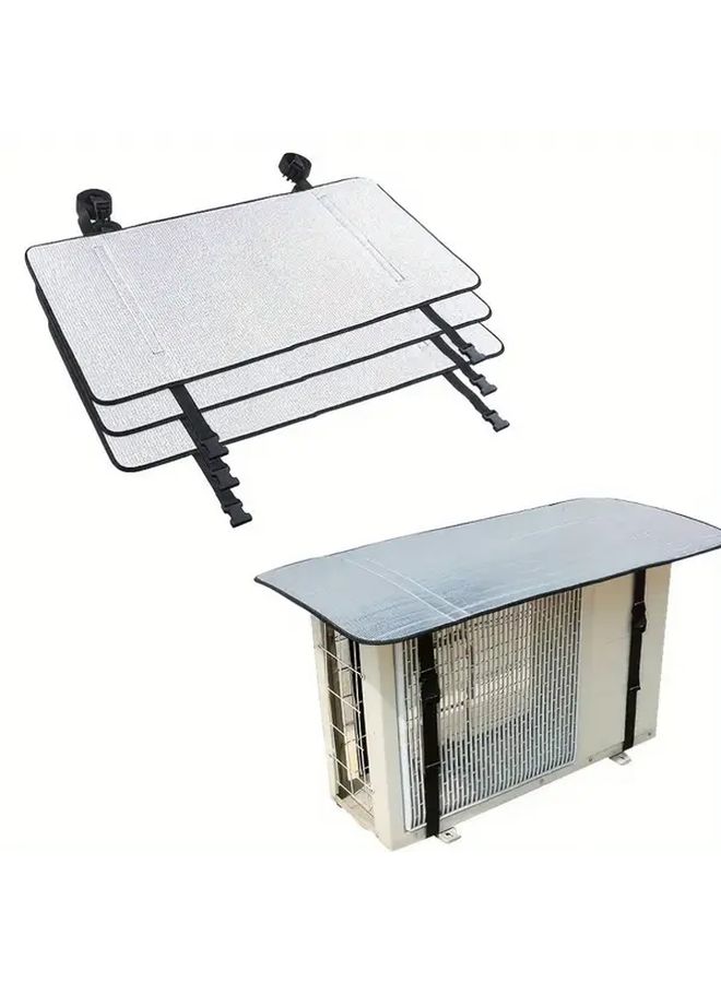 Double Layer Air Conditioner Cover White 31 5x15 75 Inches Sunshade Energy Saving - Image 1
