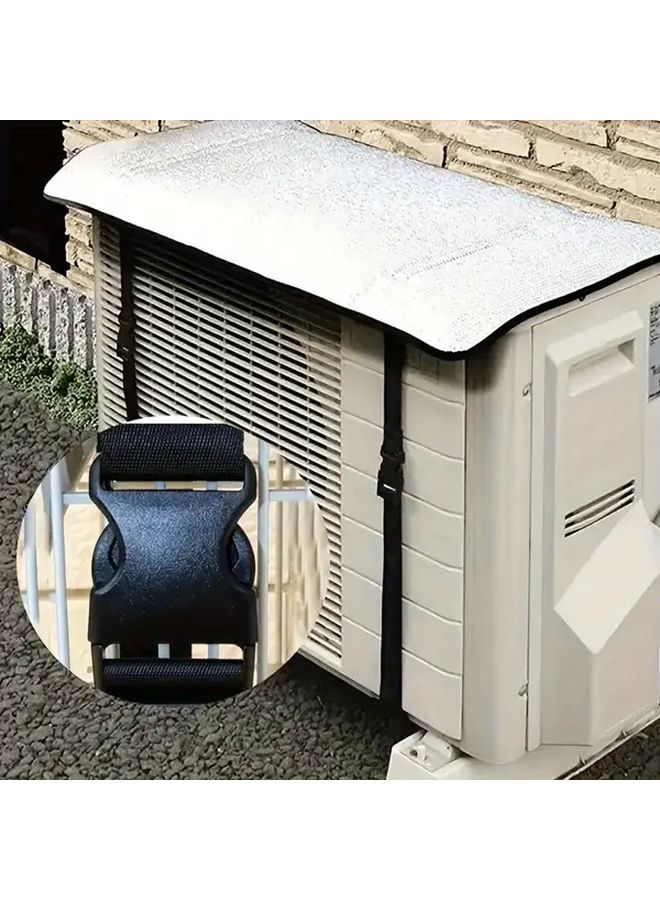 Double Layer Air Conditioner Cover White 31 5x15 75 Inches Sunshade Energy Saving - Image 2