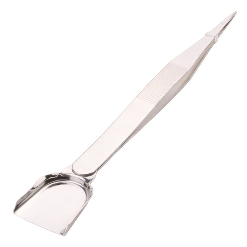lasenersm 1 Piece Stainless Steel Tweezer with Shovel Stainless Steel Handy Tweezer with Shovel Diamond Gem Tweezers Jewelry Tweezers with Scoop Gems Pick Up Beads Tools for Beads Gems Diamond