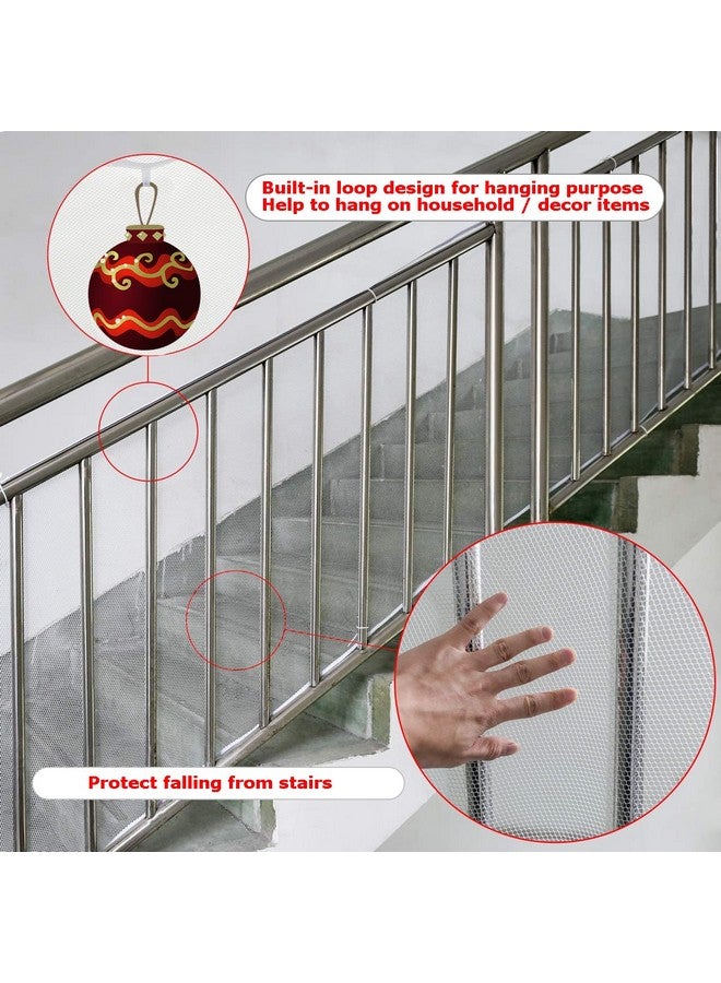سي ام شبكة أمان للأطفال من CM، شبكة حماية للشرفة، شبكة حماية للسلالم، درابزين شبكي، واقي أمان مع أربطة سحابية لحماية ألعاب الحيوانات الأليفة والرضع من السقوط، للاستخدام الداخلي والخارجي - Image 4
