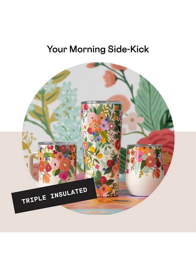 Corkcicle x Rifle Paper Co. Triple Insulated Coffee Mug with Lid and Handle, Garden Party, 16 oz - Stainless Steel Travel Mug Keeps Beverages Hot for 3+ Hours - Non-Slip, Easy-Grip, Spill-Resistant - Image 3