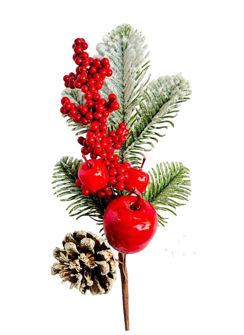 PartyToko PartyToko Christmas Berry Artificial Flowers Simulation Pine Grass with Red Fruits Perfect for Christmas Decorations and Home Decor 1pcs  - Image 1
