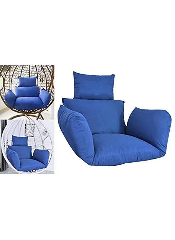 ANAND INDIA GROUPS ANAND INDIA GROUPS Polyester Designer Cushion for Hanging Basket Swing Chair for Outdoor Egg Swing ChairGarden Swing Seat Padded Pillow Cushion Blue  - Image 4