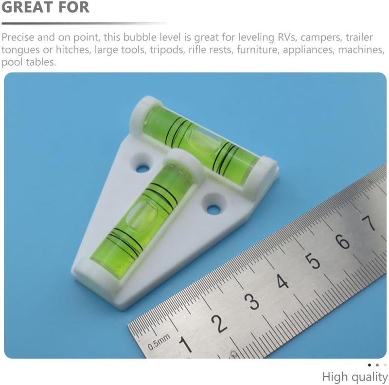 TIDTALEO Mini T Shape Triangle Bubble Level, White Horizontal Spirit Measuring Tool for Household and Professional Use, Compact Bubble Working Level - Image 3