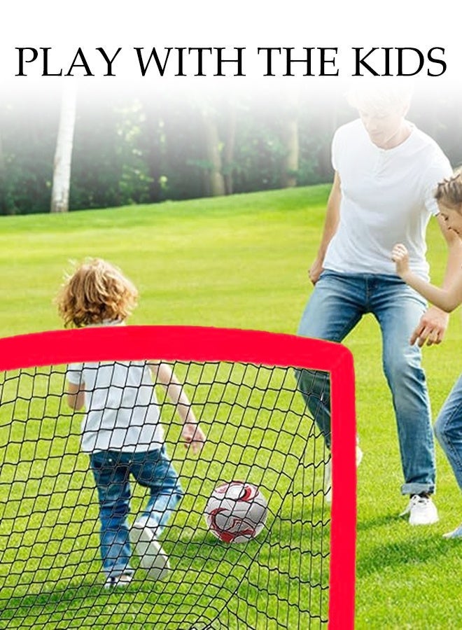 DUNISO Portable Soccer Ball Pit,Pop Up Backyard Goals with Carry Bag, Toddler Football Net for Garden and Outdoor Play,2 Pack Portable Soccer Goals for Kids(120x90 cm, Red) - Image 3