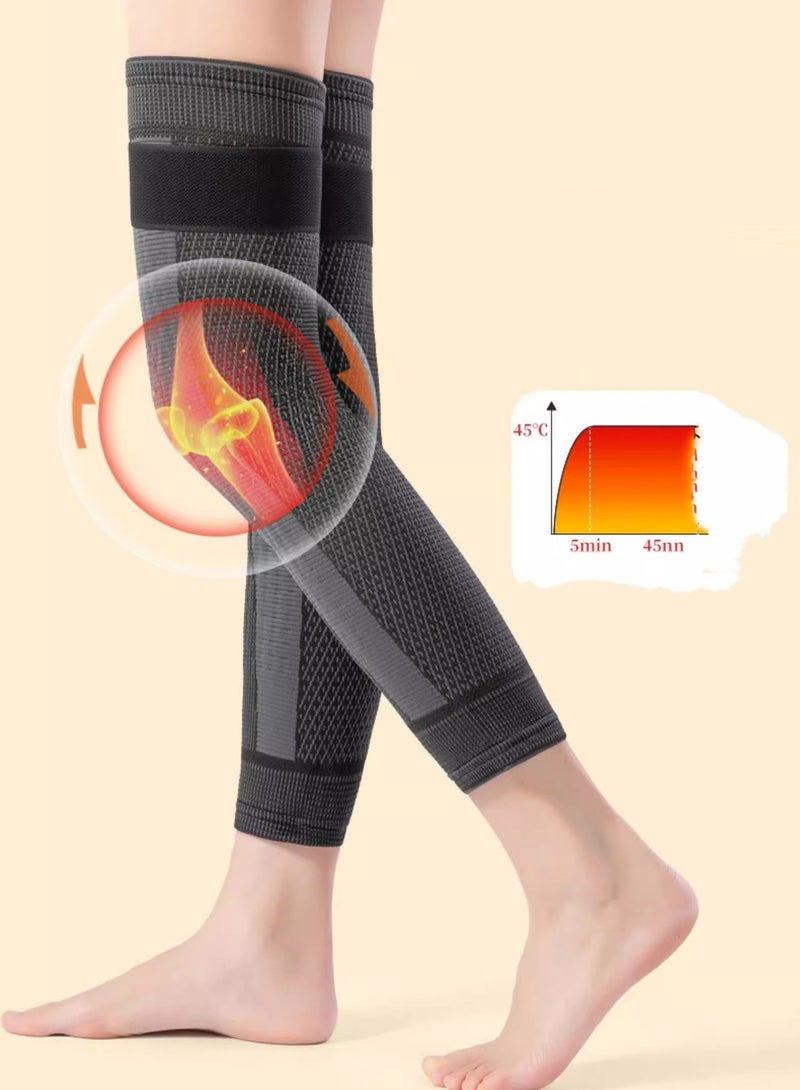 Generic 2-piece Sports Protective Knee Pads Knee Brace Compression Knee Sleeve for Men  Women Winter Warm Knee Brace Pads Self Heating Knee Sleeve Thermal Leg Warmer Sports Knee Protector  - Image 4