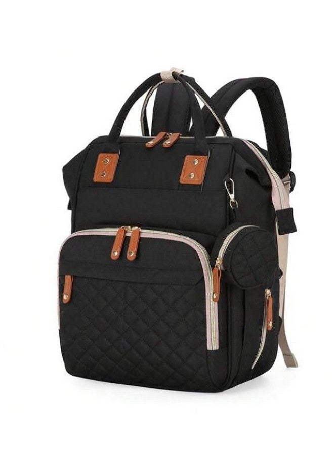 RIANZ Caldor Baby Diaper Bag Large Backpack For Girls And Boys Multi Functional Waterproof Diaper Pouch With Pacifier Case Stroller Straps Tissue Bag And Built In Usb Charging Port (Black)  - Image 2