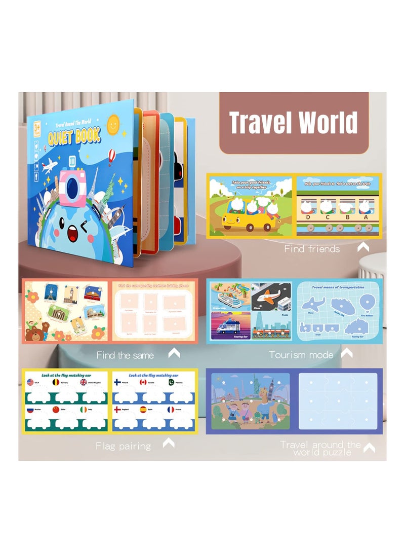 SYOSI 4 Pack DIY Quiet Book for Toddlers, Montessori Busy Book for Kids to Develop Learning Skills, Dinosaur Sea Travel Space Preschool Learning Activities Learning & Education Toys  - Image 4