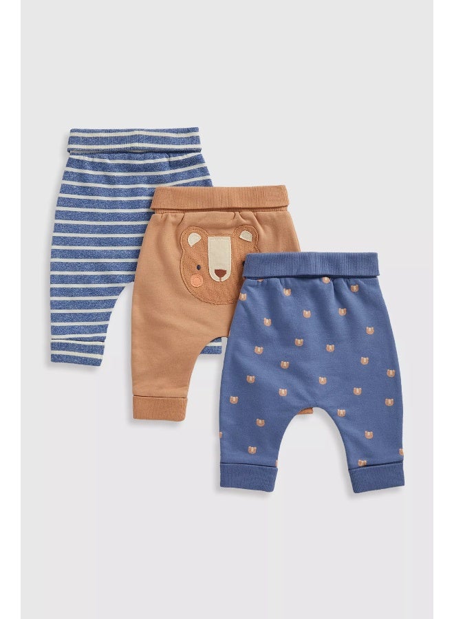 mothercare Bear Club Joggers - 3 Pack - Image 2