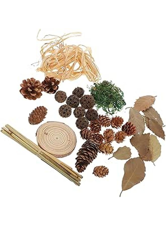 Vintage Pine Leaf Decor Set For Food Photography Bakery Shop Background Props - Image 1