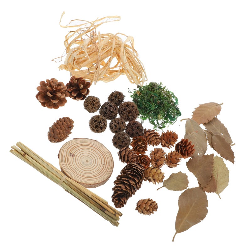 Vintage Pine Leaf Decor Set For Food Photography Bakery Shop Background Props - Image 2