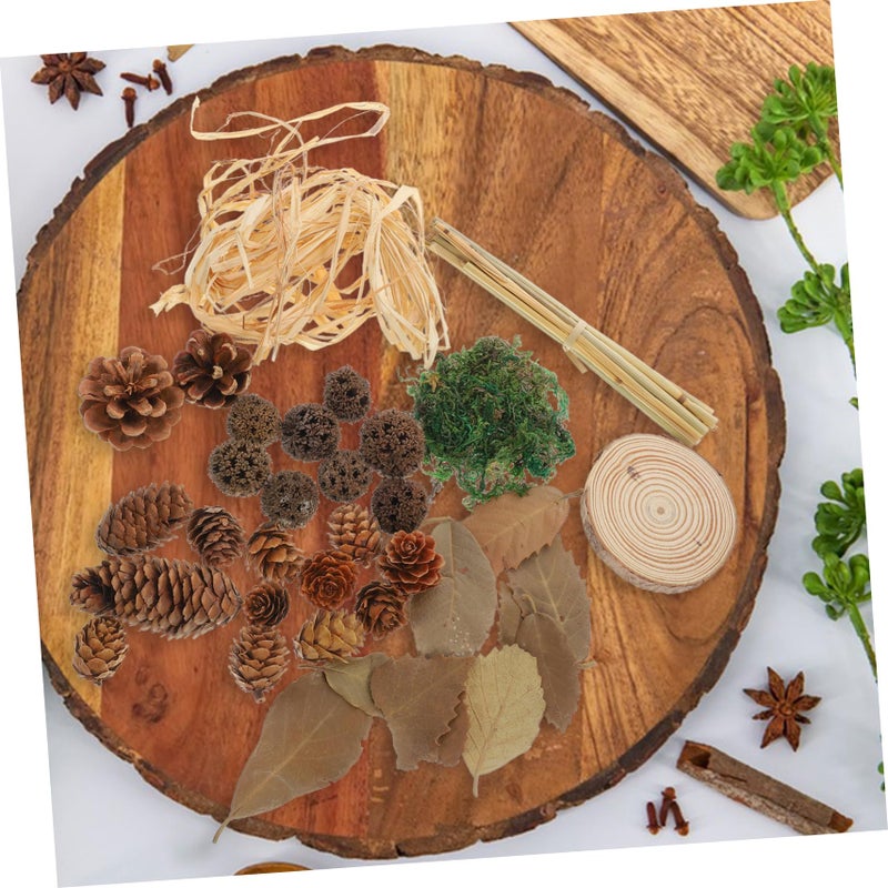 Vintage Pine Leaf Decor Set For Food Photography Bakery Shop Background Props - Image 3