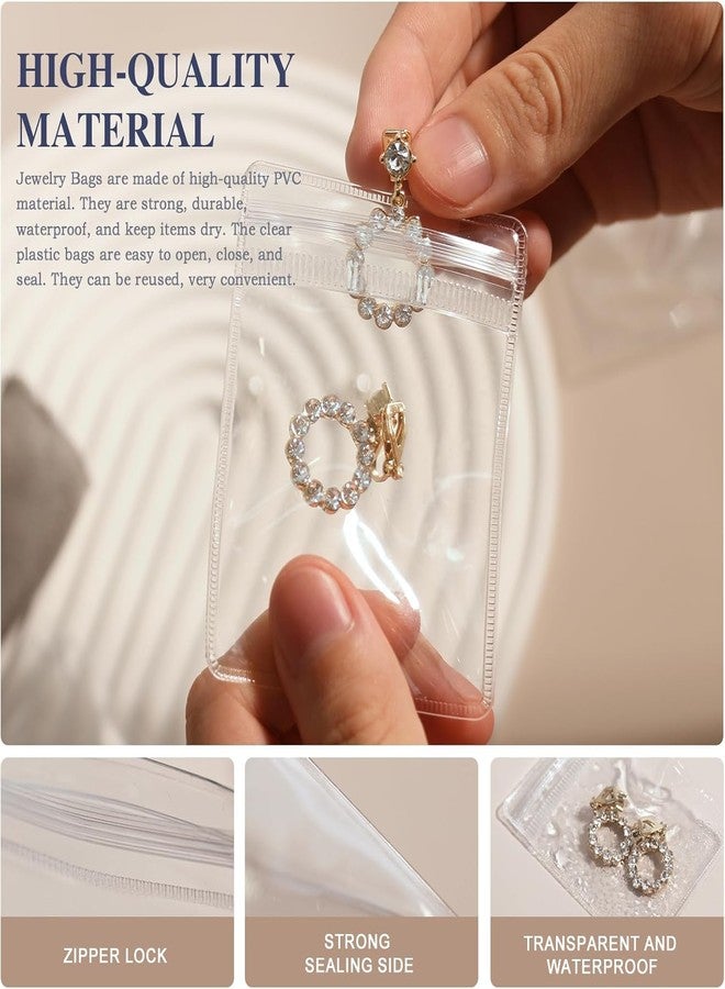 AMPLIN Acrylic Jewelry Box Organizer, Clear Jewelry Organizer Holder with 20 Portable Anti Tarnish Jewelry bags, Travel Jewelry Case for Earrings/Rings/Necklaces for Women Girls - Image 3