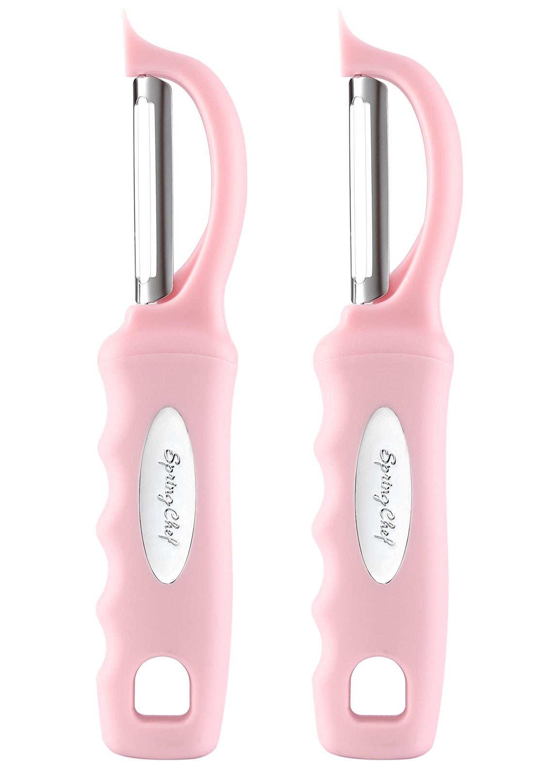 Spring Chef Spring Chef Premium Swivel Vegetable Peeler Soft Grip Handle and Ultra Sharp Stainless Steel Blades  Perfect Kitchen Peeler For Veggie Fruit Potato Carrot Apple  Pink Lemonade  Set of 2 