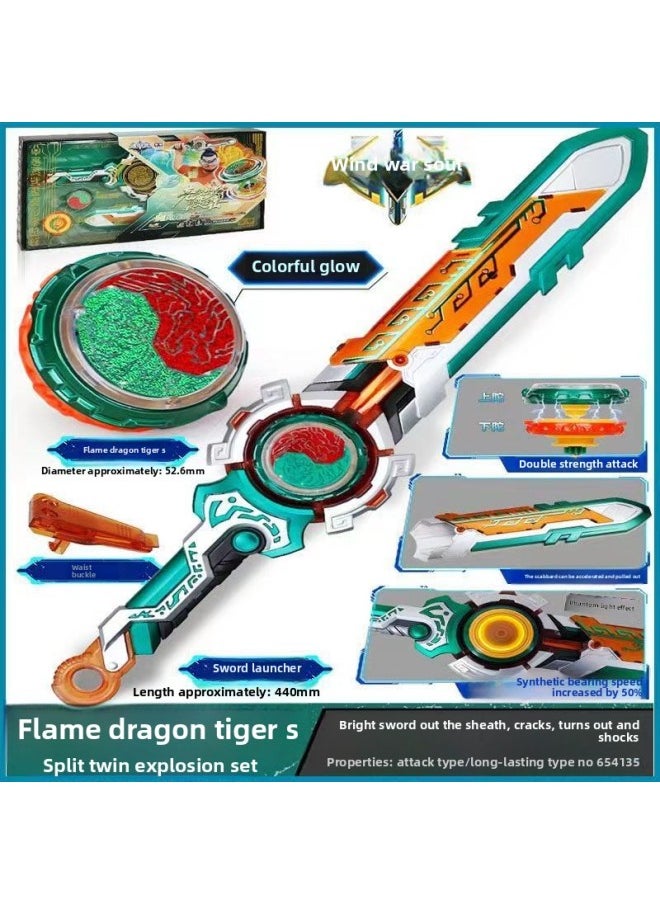 Hurricane Spirit Of War 6 Sword Spinning Top Third-order Sword-shaped Top Holy Shield Ssangyong S Audi Genuine Third-order Children's Boys-Color:654116DS Sword Spinning Top Battle Series Nu Tao Dragon King Luxury Refit Suit  - Image 4
