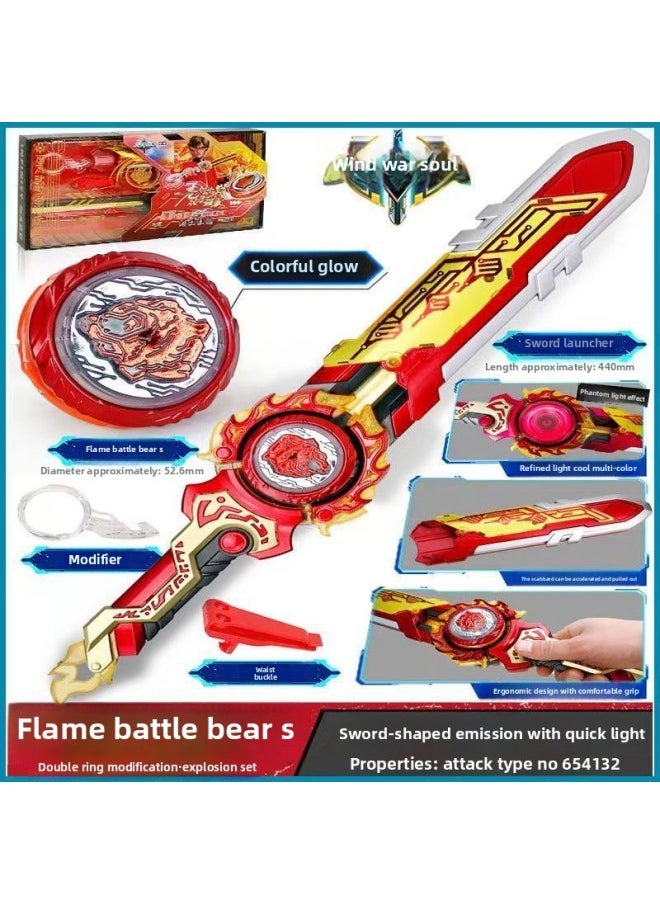 Hurricane Spirit Of War 6 Sword Spinning Top Third-order Sword-shaped Top Holy Shield Ssangyong S Audi Genuine Third-order Children's Boys-Color:654116DS Sword Spinning Top Battle Series Nu Tao Dragon King Luxury Refit Suit  - Image 5