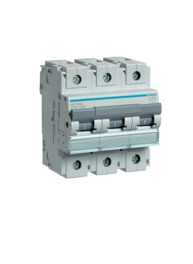 Hager - HAGER Miniature circuit breaker Three Pole 100A 10KA TP MCB HLF390S(oldNM384) - Image 1