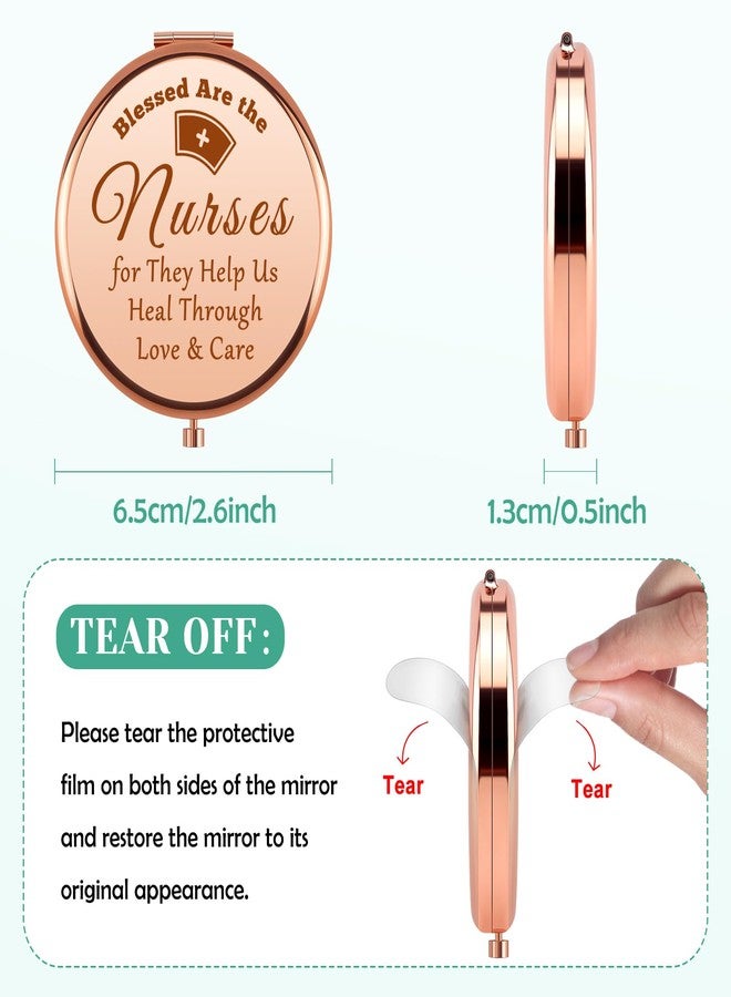 Mikela Nurse Appreciation Gifts Compact Mirror Nurses' Day Thank You Gift for Nurse Makeup Mirror Nursing Student Graduation Gift Thanksgiving Day Birthday Gifts for RN Future Nurses Pocket Mirrors - Image 2