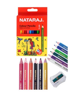 NATARAJ 12-Piece Half Size Mini Colour Pencils Multicolour  - Image 1