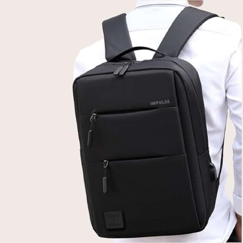 Impulse Empowerelite 25L Unisex Water Resistant Travel 4 Compartment Laptop Backpack With USB Charging Port/Office/School/College/Business Bag Fits Up To 16 Inch Laptop (Black) - Image 2
