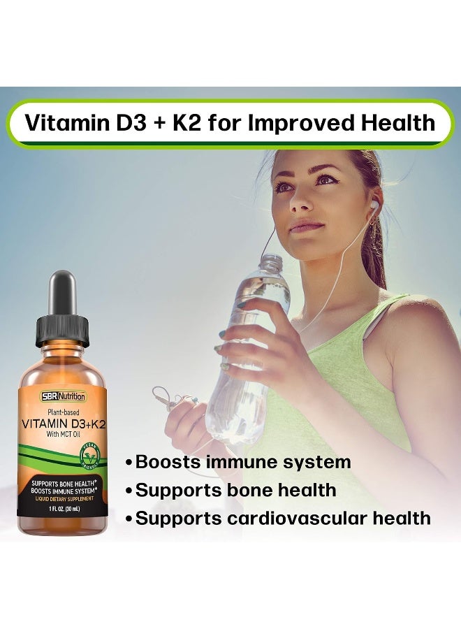 SBR Nutrition قطرات فيتامين D3 K2 المستخلصة من النباتات مع زيت MCT - Image 5