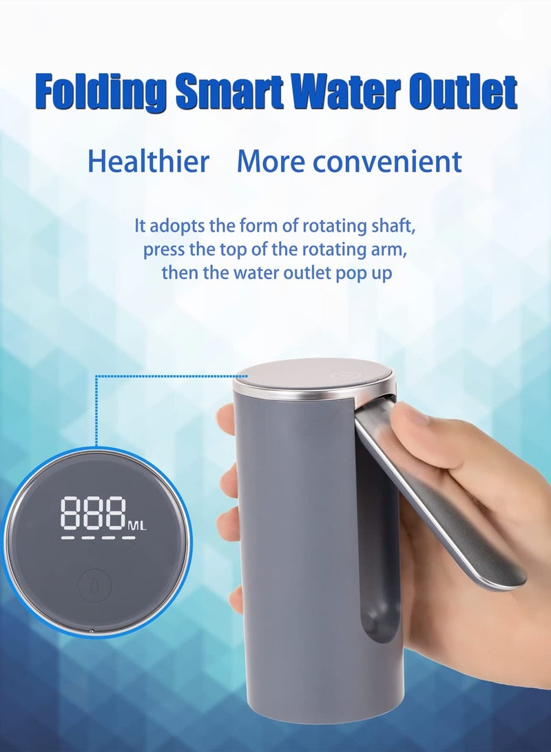 Universal Foldable Electric Water Bottle Pump Dispenser for 1-5 Gallon Bottles - Automatic Touch Drinking Water Pump with USB Cable (Grey) - Image 5