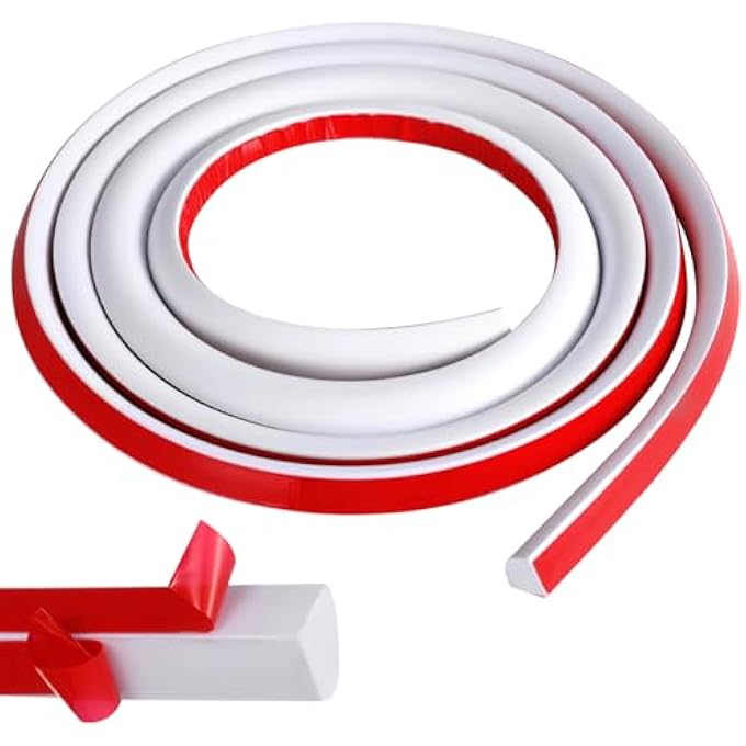 9.8 FT FLEXIBLE QUARTER ROUND MOLDING, 0.7 X 0.7 IN SELF-ADHESIVE CORNER MOLDING TRIM FOR WALLS, WATERPROOF PEEL AND STICK MOLDING, WHITE PVC CORNER EDGE PROTECTOR FOR KITCHEN BATHROOM - Image 1