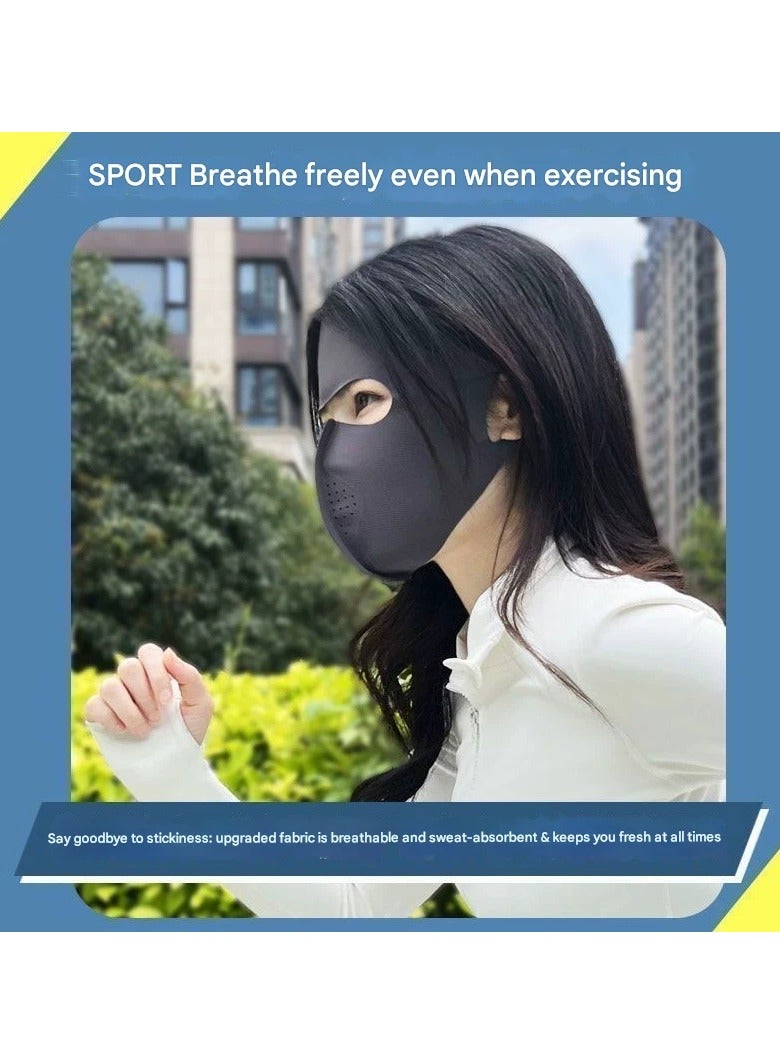 Goolsky New Ice Silk Sun Protection Face Mask for Women – Full Face Cover Breathable Lightweight Invisible Facekini - Image 3