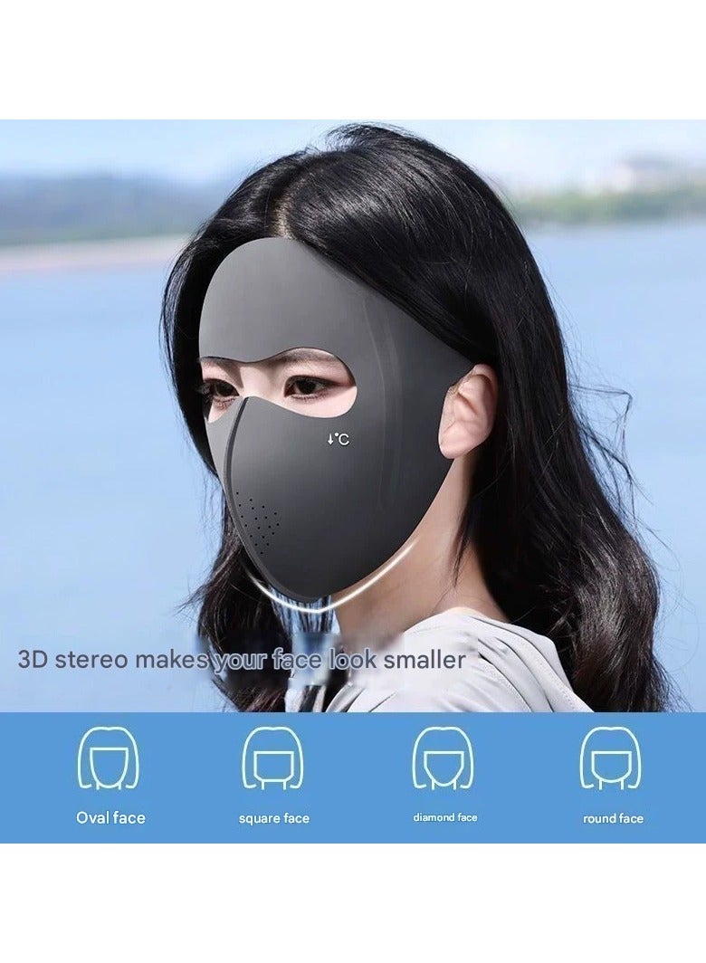 Goolsky New Ice Silk Sun Protection Face Mask for Women – Full Face Cover Breathable Lightweight Invisible Facekini - Image 2