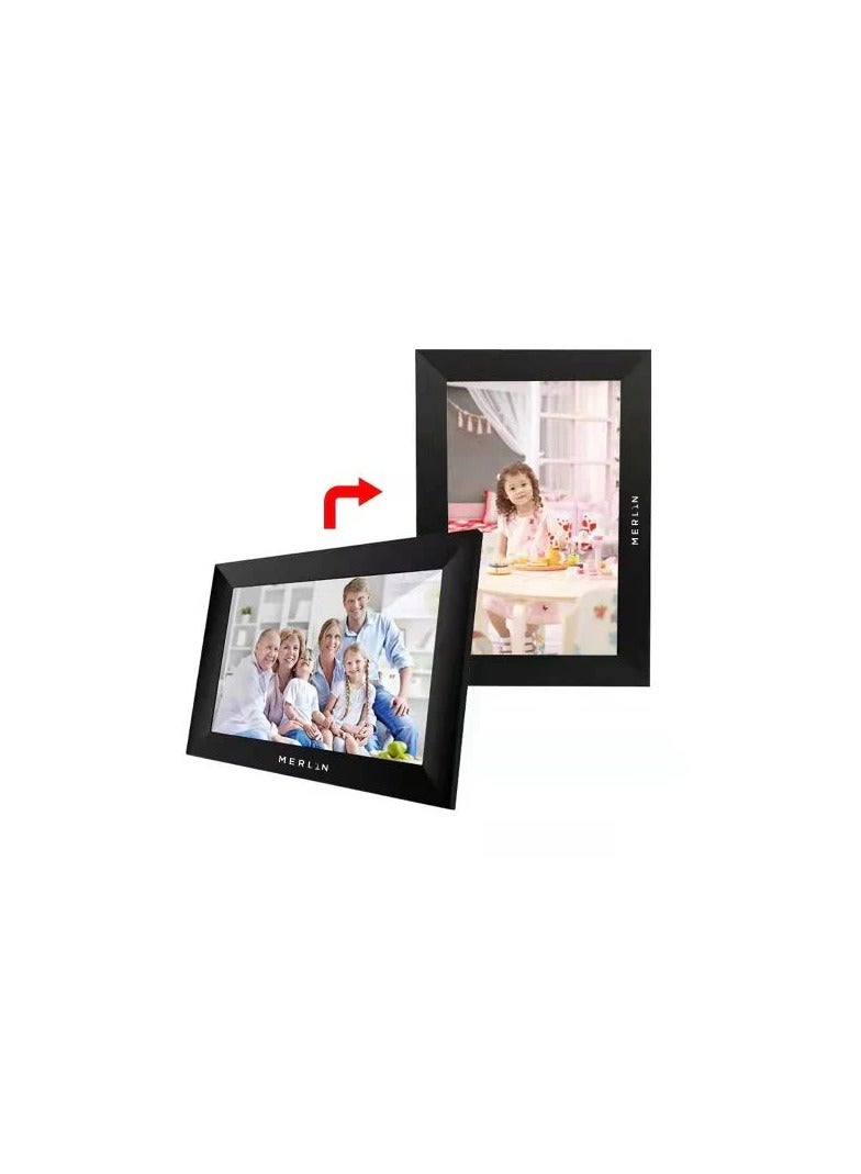 Merlin WiFi Smart Photo Frame 10.1'' with APP and Wi Fi Conectivity digital frame for Portrait, Landscape & Auto Rotation & Wall Mountable photo frame to share images and videos - Image 3