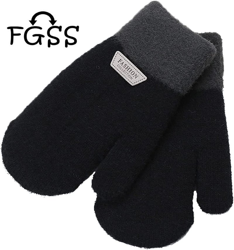 FGSS Kids Winter Stretch Knitted Mittens - Thick Warm Gloves for Boys Girls 4-7 Yrs - Image 4