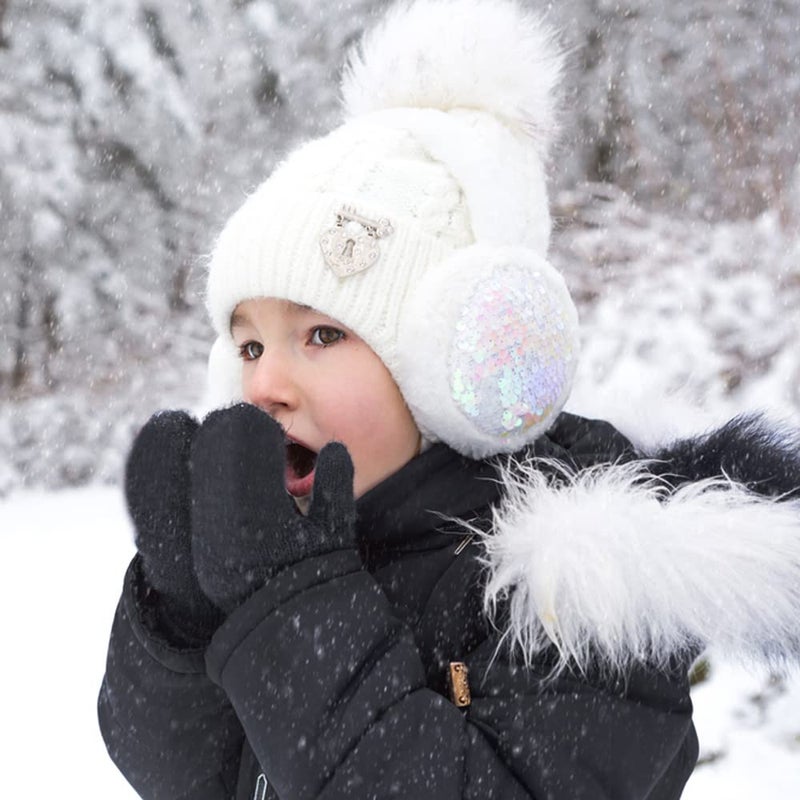 FGSS Kids Winter Stretch Knitted Mittens - Thick Warm Gloves for Boys Girls 4-7 Yrs - Image 2