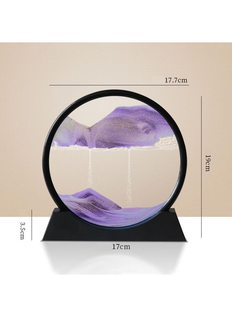 Y&D Modern Minimalist Glass Quicksand Painting Living Room Desktop Decorations Home Decorations-Purple - Image 2