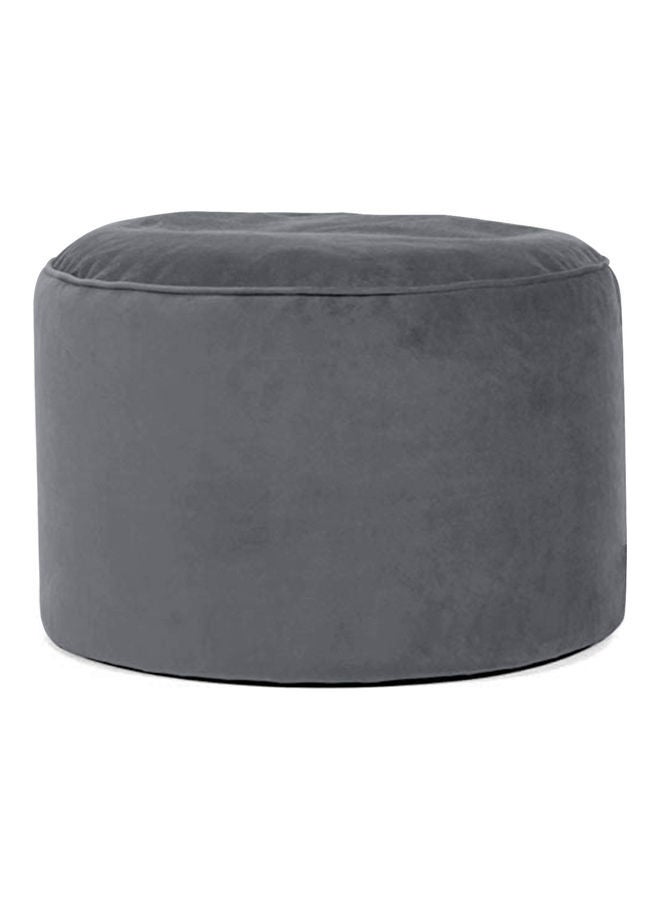 House One Velvet Round Bean Bag Pouffe  - Dark Gray - Image 2
