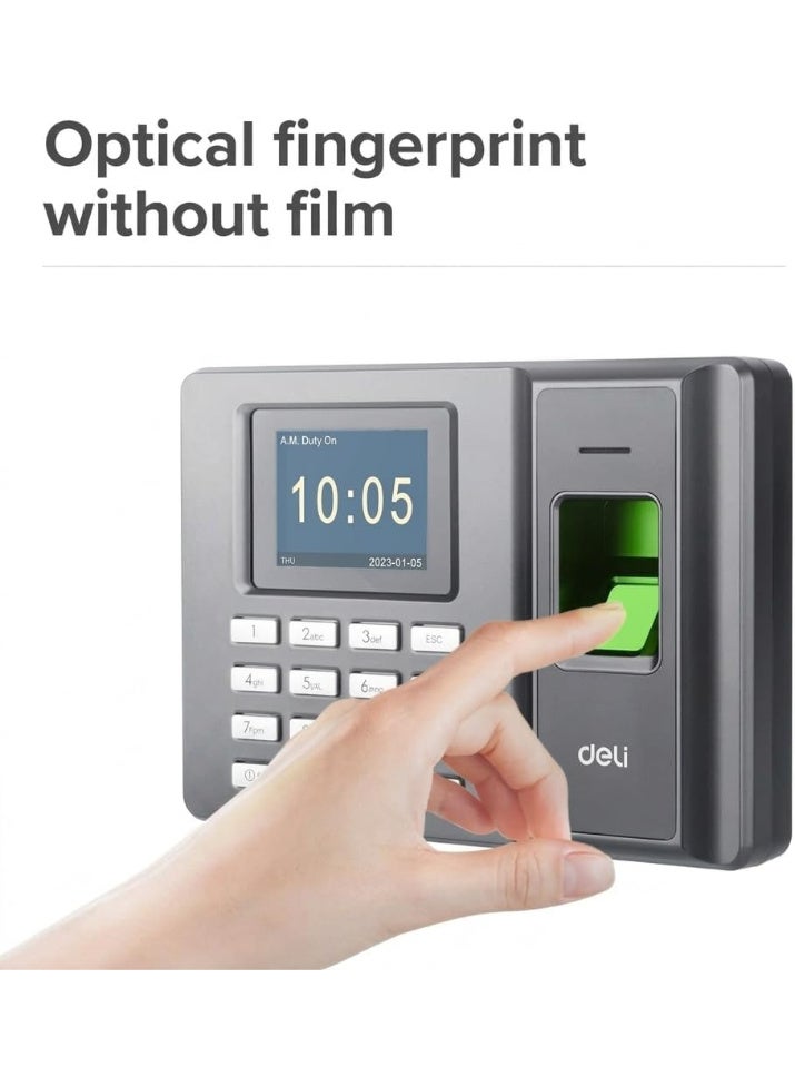 Deli ES152 Biometric Fingerprint Attendance Machine, 2.4-inch LCD Display, 1500 Fingerprint Capacity, 120,000 Logs, USB Export, No Monthly Fee - Image 4