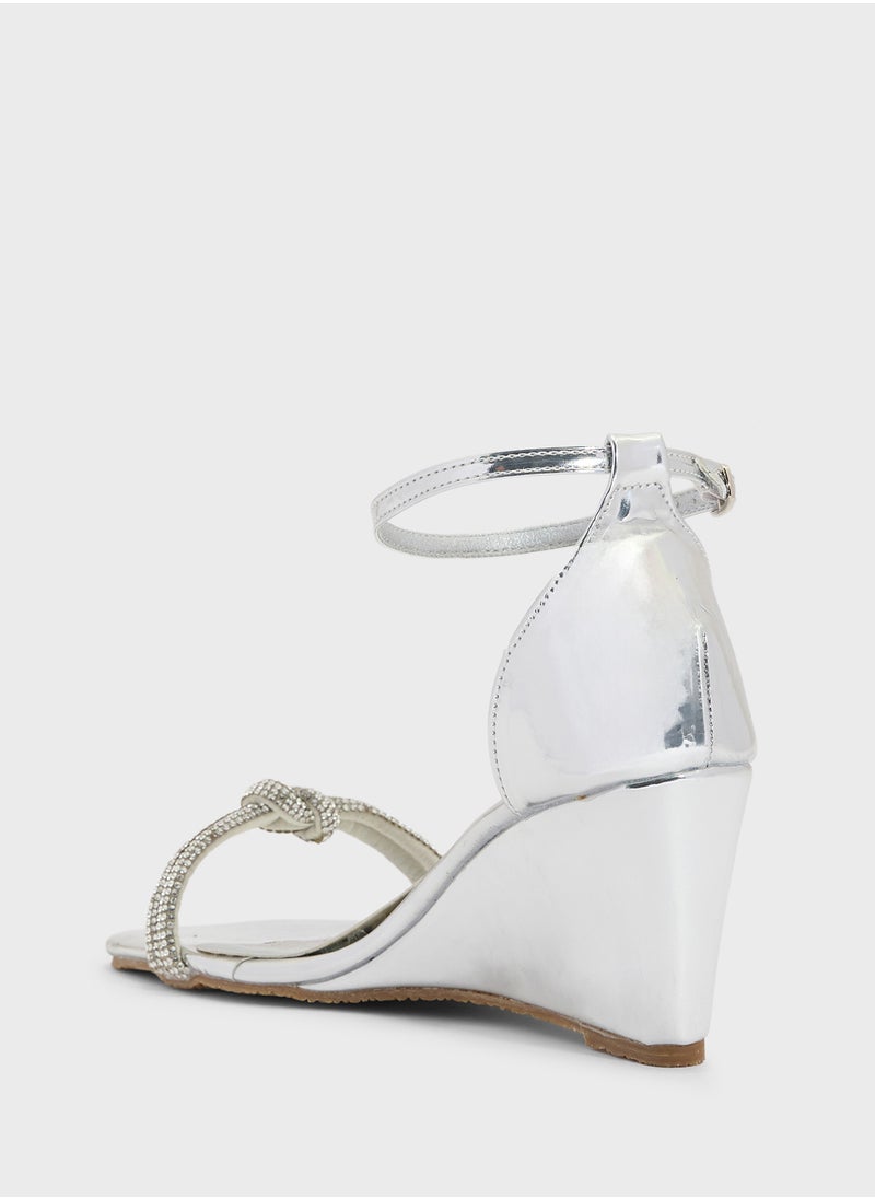 Ella Limited Edition Square Toe Jeweled Ankle Strap Heel Sandal  - Image 3