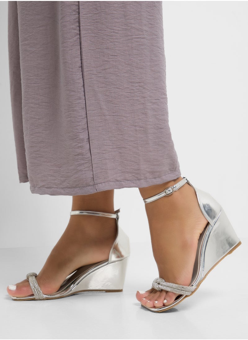 Ella Limited Edition Square Toe Jeweled Ankle Strap Heel Sandal  - Image 5