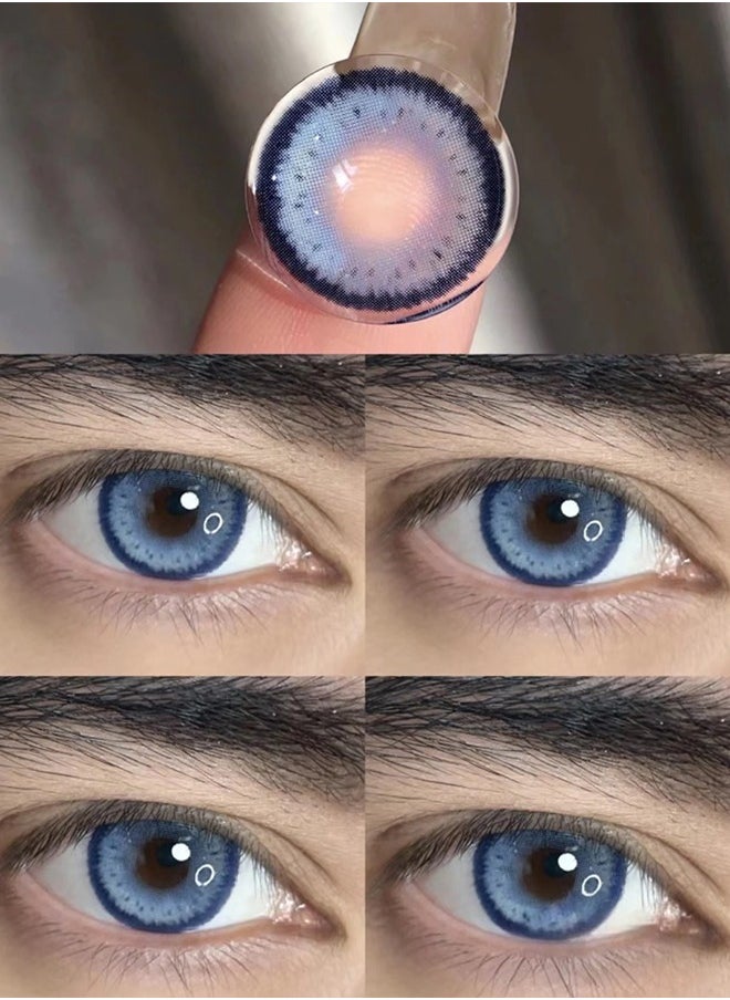 Mill Creek Mill Creek color contact lenses 14.2MM hydrogel lenses can be used for 12 months 1 pair of 2 blue glasses  - Image 2
