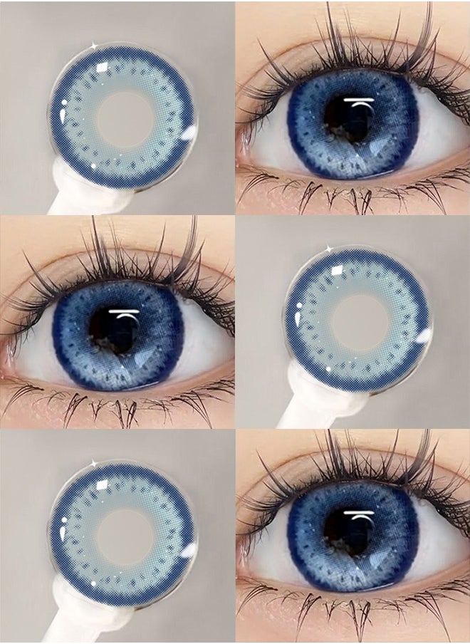 Mill Creek Mill Creek color contact lenses 14.2MM hydrogel lenses can be used for 12 months 1 pair of 2 blue glasses  - Image 1