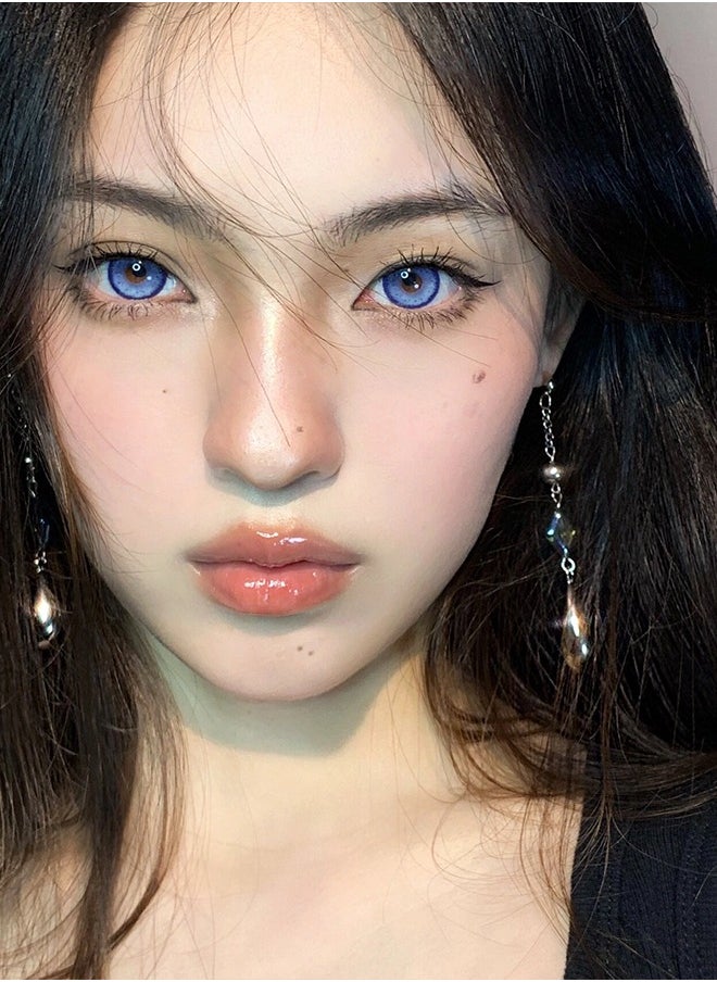 Mill Creek Mill Creek color contact lenses 14.2MM hydrogel lenses can be used for 12 months 1 pair of 2 blue glasses  - Image 4