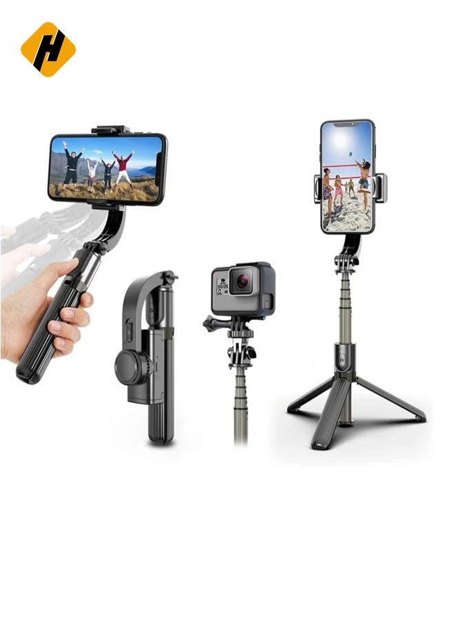HuHa Selfie Stick Gimbal Stabilizer,  360° Rotation Tripod with Wireless Remote, Portable Phone Holder, Auto Balance 1-Axis Gimbal for Smartphones Tiktok Vlog Youtuber Live Video Record  - Image 1