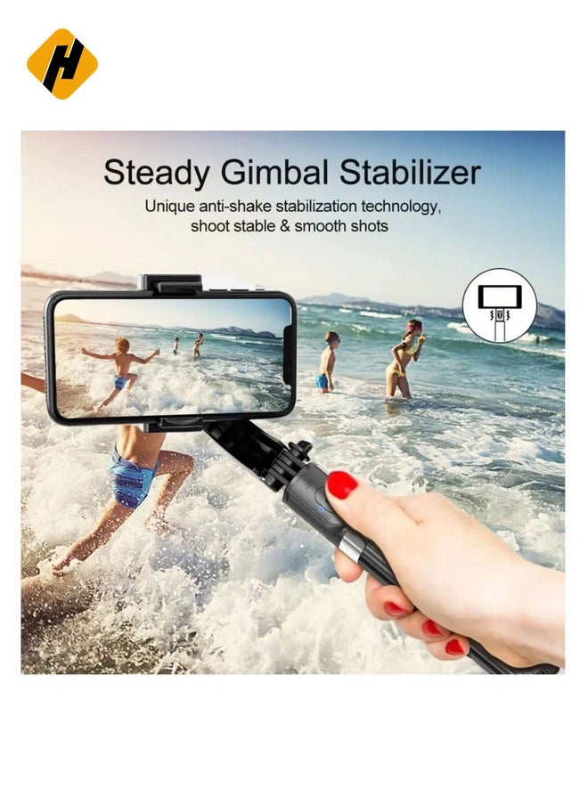HuHa Selfie Stick Gimbal Stabilizer,  360° Rotation Tripod with Wireless Remote, Portable Phone Holder, Auto Balance 1-Axis Gimbal for Smartphones Tiktok Vlog Youtuber Live Video Record  - Image 2