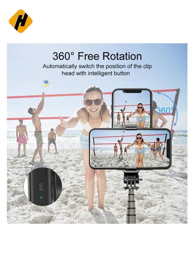 HuHa Selfie Stick Gimbal Stabilizer,  360° Rotation Tripod with Wireless Remote, Portable Phone Holder, Auto Balance 1-Axis Gimbal for Smartphones Tiktok Vlog Youtuber Live Video Record  - Image 3