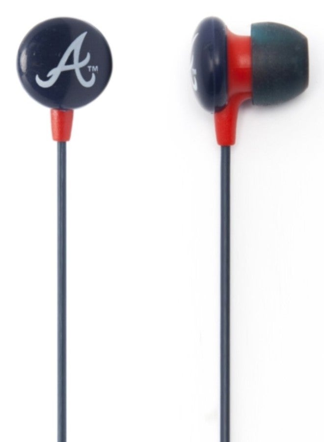 iHip MLF10169ATL MLB Atlanta Braves Printed Ear Buds, Blue/Red - Image 3